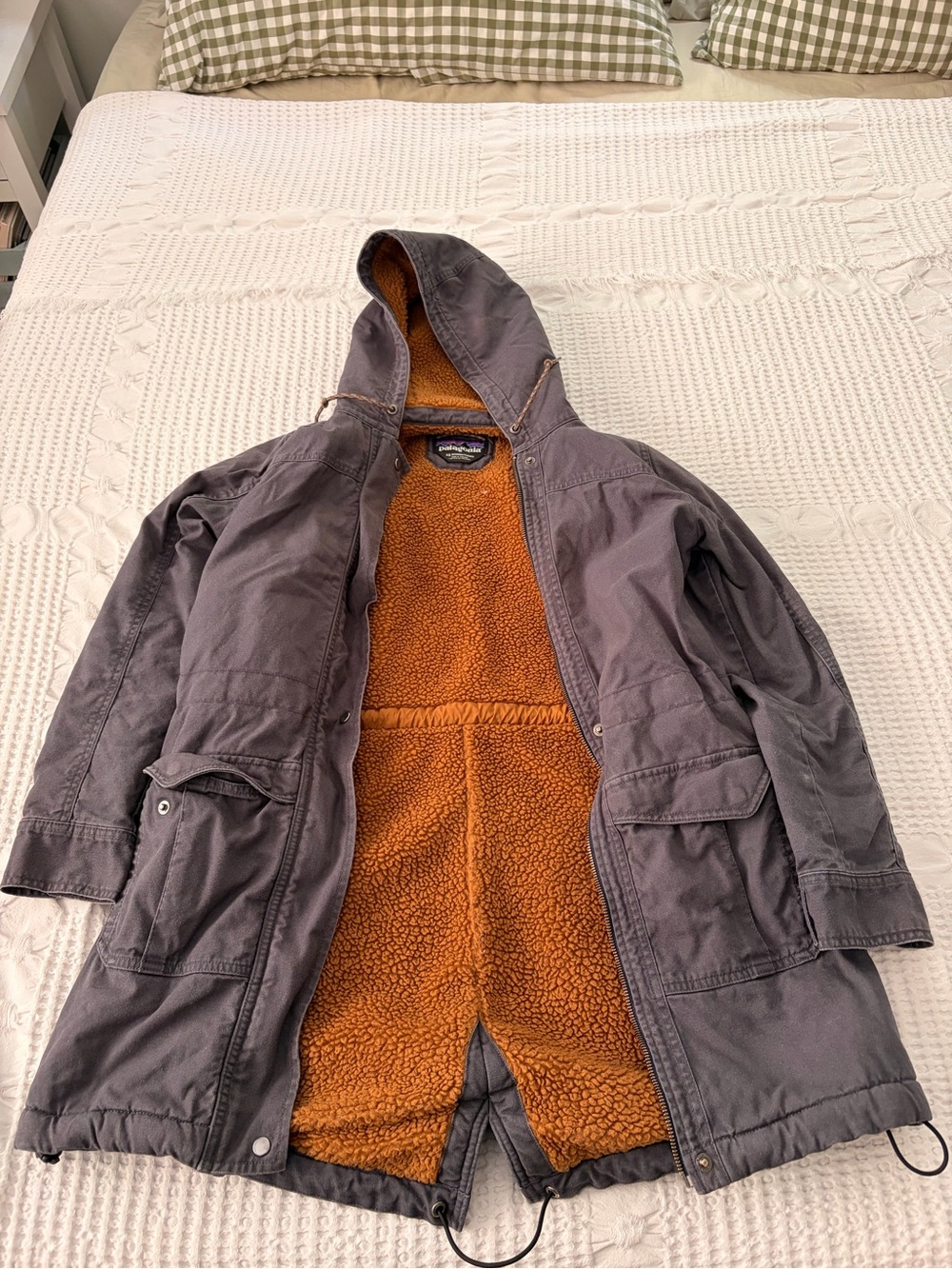 Women’s Patagonia Parka Jacket with Sherpa Lining - Blue/Burnt Orange